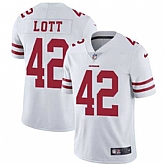 Nike San Francisco 49ers #42 Ronnie Lott White NFL Vapor Untouchable Limited Jersey,baseball caps,new era cap wholesale,wholesale hats